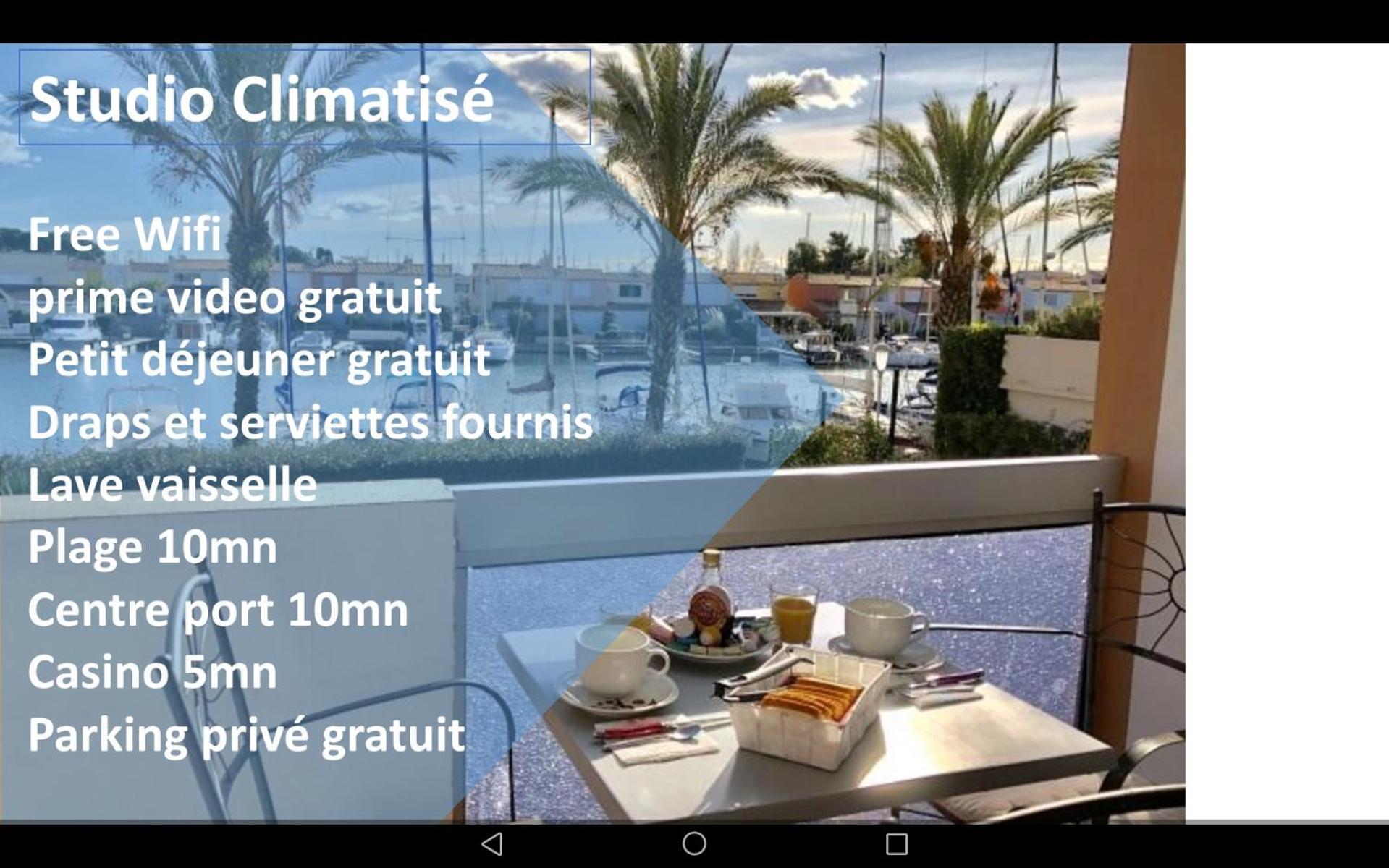 Cap Capistol Studio Le Cap D'Agde Vue Port Exterior foto